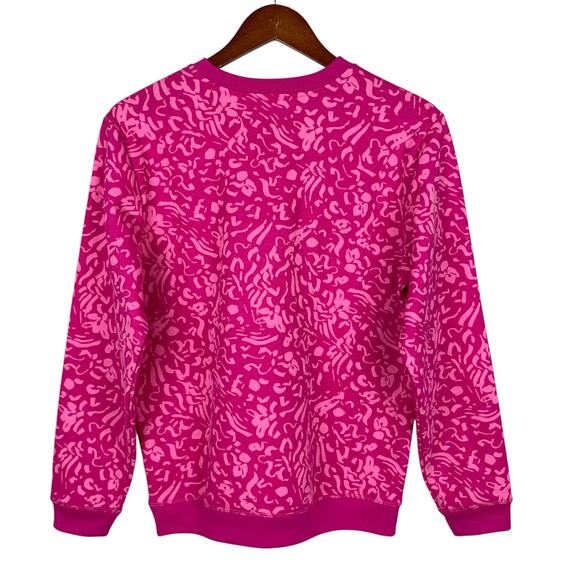 Karen Scott Sport Sweatshirt Wild Marks Pink Fleece Lined Long Sleeve Women's S - Picture 4 of 6
